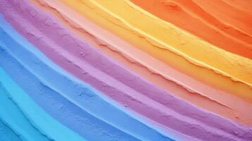 levendig regenboog gekleurd zand strepen detailopname ai gegenereerd foto