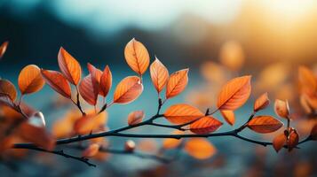 herfst bladeren met kopiëren ruimte ai gegenereerd foto