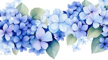 levendig hortensia's mooi planten bladeren en bloemen vector illustratie ai gegenereerd foto