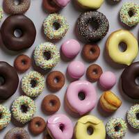 zoet perfectie een watertanden Scherm van donuts ai gegenereerd foto