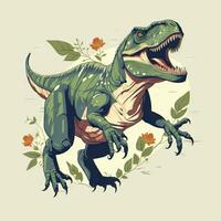 minimalistisch t-rex met veren ai gegenereerd foto