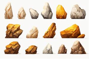 magisch rotsen reeks vlak minimalistisch ai gegenereerd foto