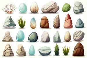 magisch rotsen reeks vlak minimalistisch ai gegenereerd foto