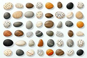 minimalistisch kust steentjes reeks ai gegenereerd foto