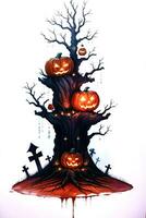 halloween poster met pompoen achtergrond foto