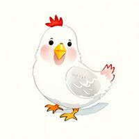 waterverf kinderen illustratie met schattig chiken clip art foto