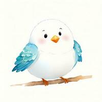 waterverf kinderen illustratie met schattig vogel clip art foto