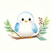 waterverf kinderen illustratie met schattig vogel clip art foto