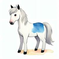 waterverf kinderen illustratie met schattig paard clip art foto