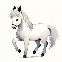 waterverf kinderen illustratie met schattig paard clip art foto