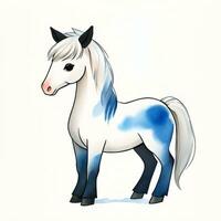 waterverf kinderen illustratie met schattig paard clip art foto