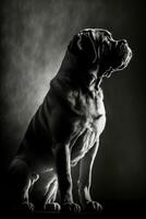 hond puppy hond studio riet corso silhouet foto zwart wit verlicht beweging contour tatoeëren