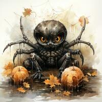 spin web pompoen halloween illustratie artwork eng verschrikking geïsoleerd tatoeëren griezelig fantasie tekenfilm foto
