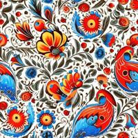 retro wijnoogst overladen ornament tegel geglazuurd Slavisch Russisch mozaïek- patroon bloemen blauw plein kunst foto