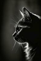 pot kat silhouet contour zwart wit verlicht beweging tatoeëren professioneel fotografie foto