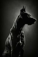 deutsche hondje hond silhouet contour zwart wit verlicht beweging tatoeëren professioneel fotografie foto