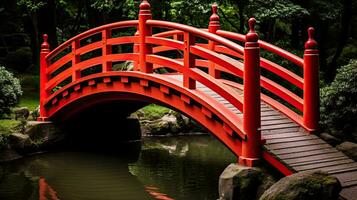 Japan zen brug landschap panorama visie fotografie sakura bloemen pagode vrede stilte toren muur foto