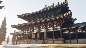 Japan zen tempel vandaag landschap panorama visie fotografie sakura bloemen pagode vrede stilte foto