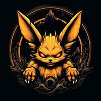 gek pikachu t-shirt ontwerp mockup afdrukbare Hoes tatoeëren geïsoleerd vector illustratie artwork foto