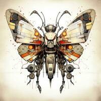 vlinder vlieg kleurrijk abstract illustratie tatoeëren industrieel poster kunst meetkundig vector steampunk kever foto