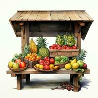 mand staan gedetailleerd waterverf schilderij fruit groente clip art botanisch realistisch illustratie foto