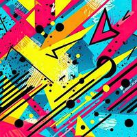 expressief graffiti neon artistiek speels illustratie ontwerp afdrukken meetkundig zuur vormen stijl foto