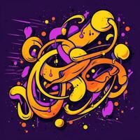 expressief graffiti neon artistiek speels illustratie ontwerp afdrukken meetkundig zuur vormen stijl foto