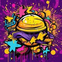 expressief graffiti neon artistiek speels illustratie ontwerp afdrukken meetkundig zuur vormen stijl foto