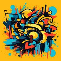 expressief graffiti neon artistiek speels illustratie ontwerp afdrukken meetkundig zuur vormen stijl foto