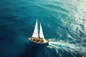 jacht boot zee het zeilen wind snelheid navigatie vrijheid ontspanning stromen romantisch fotografie antenne foto