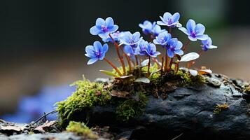 eenzaam blauw bloem Woud vredig landschap vrijheid tafereel mooi natuur behang scherm foto