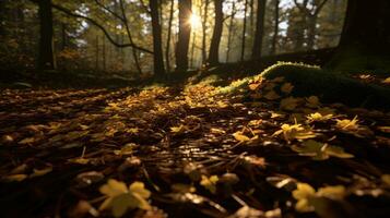 herfst oranje boom vallend vredig landschap vrijheid tafereel mooi natuur behang foto