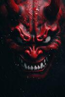 hannya masker Japans theater mist wolk tatoeëren foto eng schreeuw demonische onheil monster rook