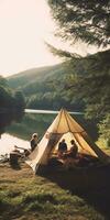 kamp zonsondergang tent kalmte genade landschap zen harmonie rust uit rust eenheid harmonie fotografie foto