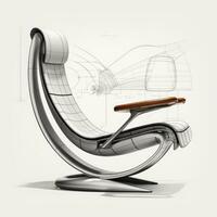 fauteuil retro futuristische meubilair schetsen illustratie hand- tekening referentie ontwerper idee foto