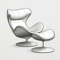 fauteuil retro futuristische meubilair schetsen illustratie hand- tekening referentie ontwerper idee foto