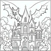 knuppel vampier gemakkelijk kinderen kleur bladzijde halloween schattig wit achtergrond boek geïsoleerd stoutmoedig foto