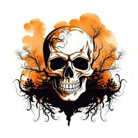 zombie schedel halloween clip art illustratie vector t-shirt ontwerp sticker besnoeiing plakboek tatoeëren foto