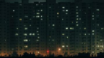 somber Sovjet gebouwen Rusland depressief comfort behang smartphone foto facade nacht lichten