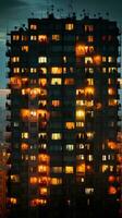 somber Sovjet gebouwen Rusland depressief comfort behang smartphone foto facade nacht lichten