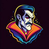 vampier dracula neon icoon logo halloween schattig eng helder illustratie tatoeëren geïsoleerd vector foto