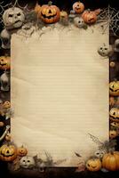 retro wijnoogst versleten vel plakboek bladzijde halloween vuil blanco oud perkament papier afdrukbare foto