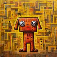 hond puppy kubisme kunst olie schilderij abstract meetkundig grappig tekening illustratie poster tattoo foto