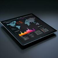 tablet mockup ui koppel statistisch diagram diagram scherm website presentatie dashboard sjabloon foto