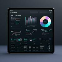 tablet mockup ui koppel statistisch diagram diagram scherm website presentatie dashboard sjabloon foto