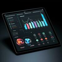 tablet mockup ui koppel statistisch diagram diagram scherm website presentatie dashboard sjabloon foto