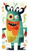 glimlachen monster sprookje karakter tekenfilm illustratie fantasie schattig tekening boek kunst grafisch foto