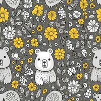 teddy beer pastel naadloos achtergrond plakboek textiel afdrukken illustratie ansichtkaart patroon foto