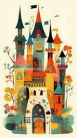 koning kasteel sprookje karakter tekenfilm illustratie fantasie schattig tekening boek kunst poster grafisch foto