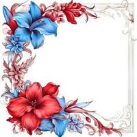 bloemen kader groet kaart scrapbooking waterverf teder illustratie grens bruiloft bloemen foto